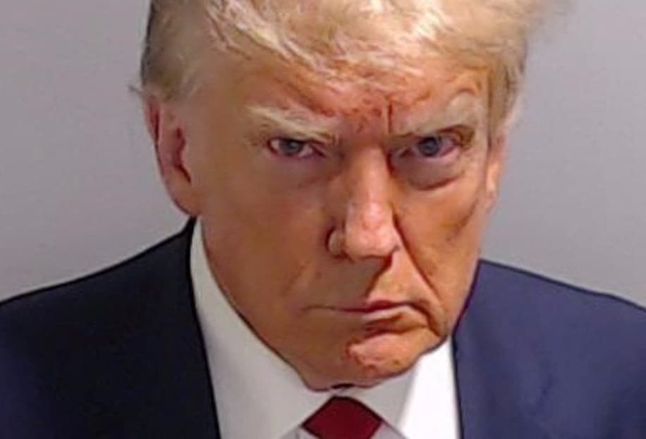 image Trump&#8217;s mug shot released after booking at Georgia jail on election charges