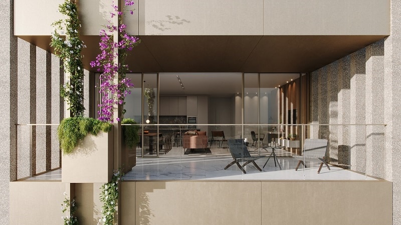 The Landmark Nicosia residential tower vertical garden veranda