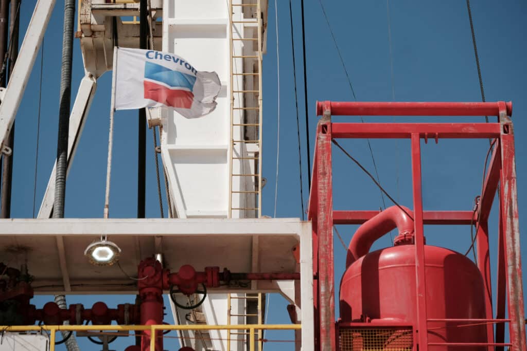 file photo: chevron oil exploration drilling site near midland