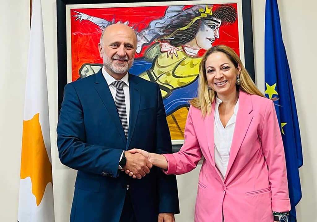 The Minister of Justice Anna Procopiou had a meeting with the Ambassador of Palestine in Cyprus, Abdallah Hatem Attari