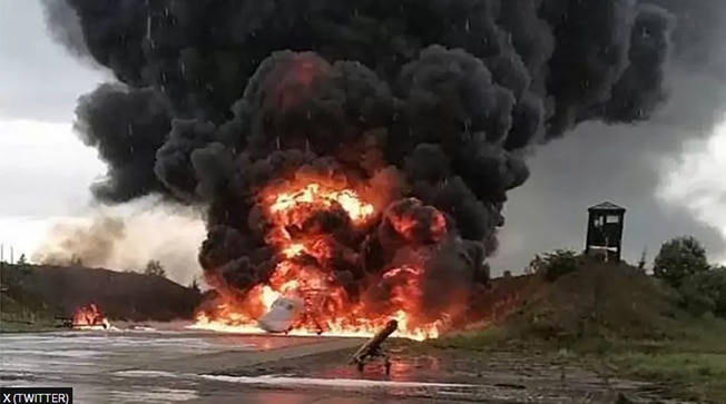 image UK: supersonic Russian bomber likely destroyed in drone attack