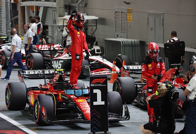 image Sainz on pole in Singapore with Red Bull out of top 10
