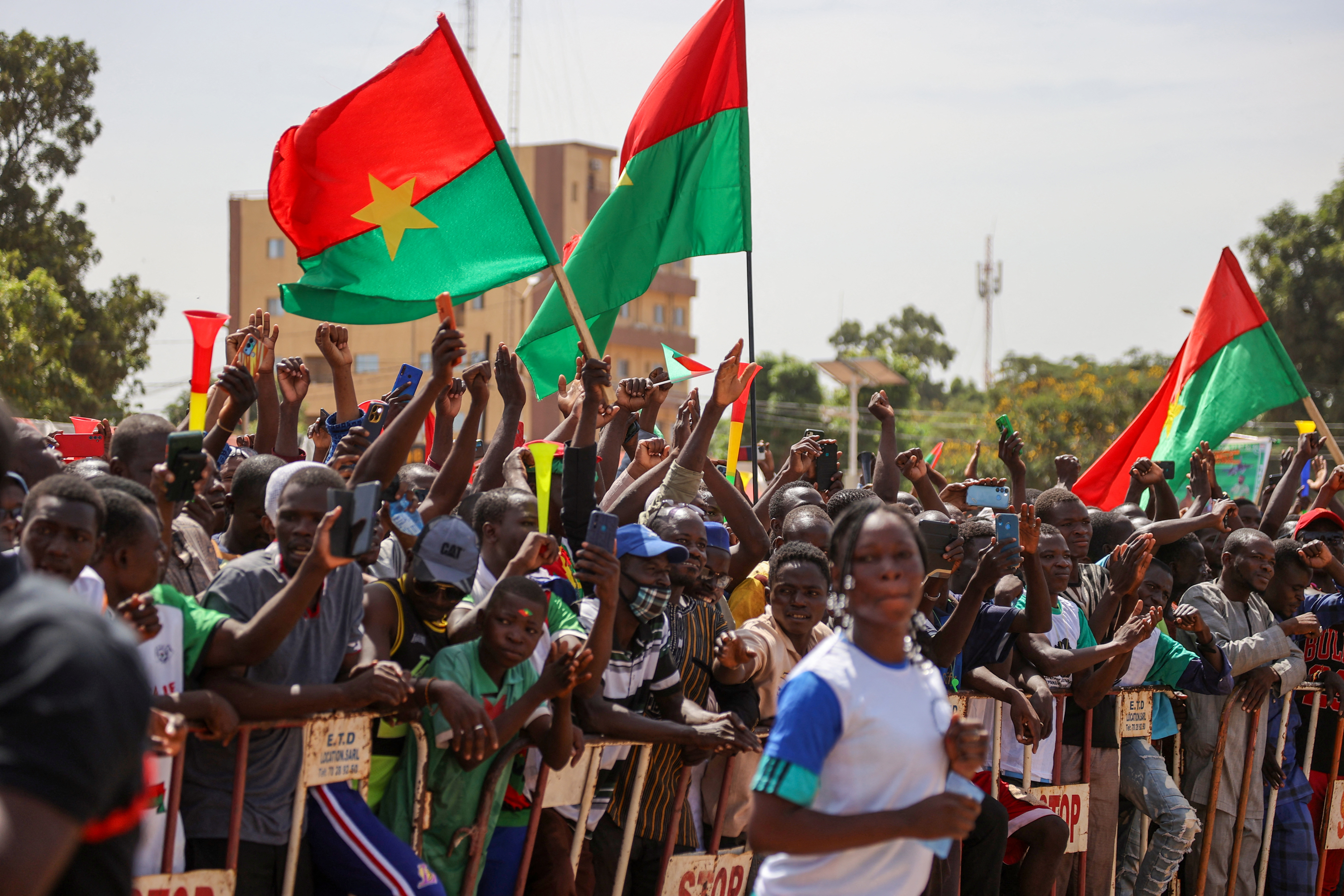 image Burkina Faso junta supporters rally to mark coup anniversary