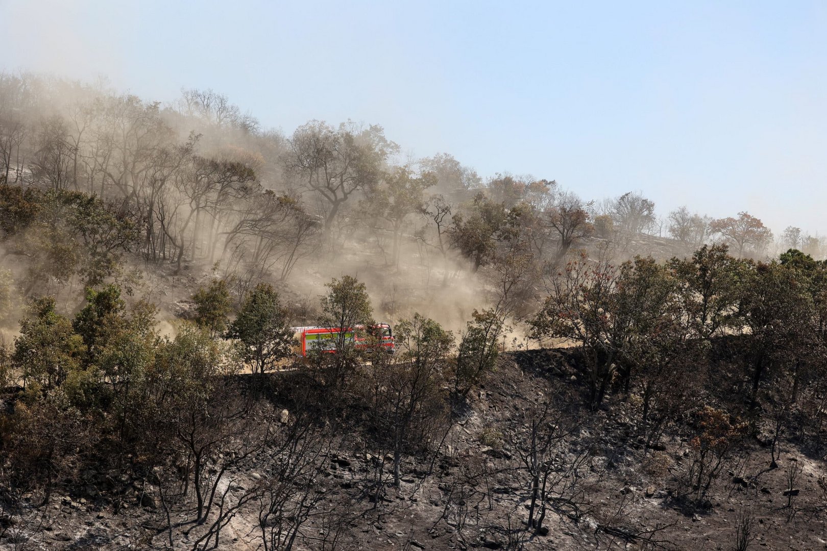 wildfire still rages in evros region