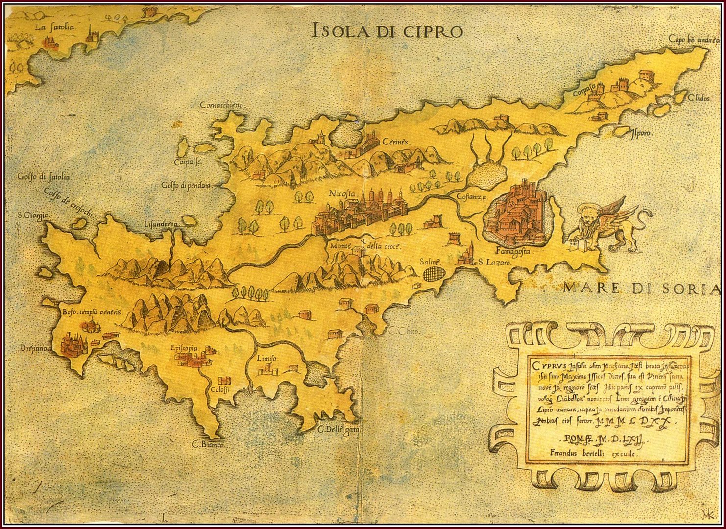 isola di cipro ferandus bertelli 1562