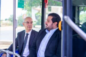 Transport Minister Alexis Vafeadis, bus, bus route, Ypsonas, Circular Green