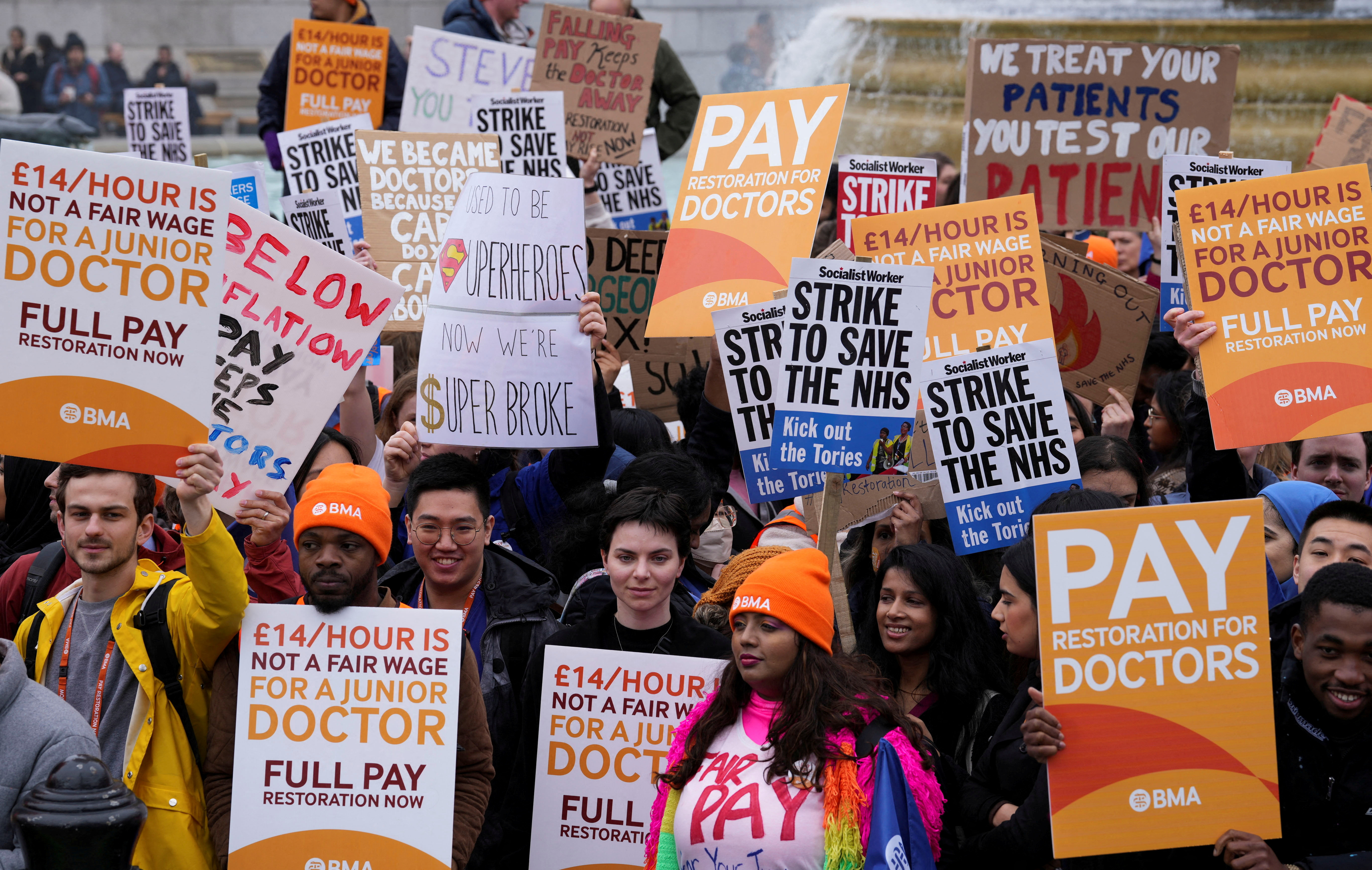 image UK looks to limit strike impact as doctors take coordinated action