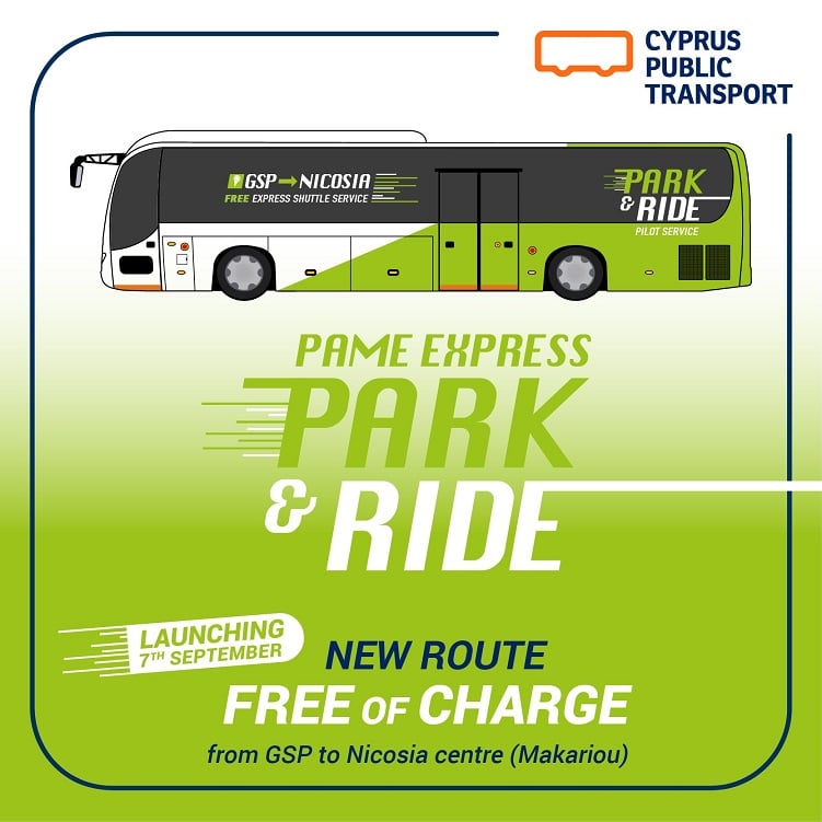 Cyprus Public Transport - PARK & RIDE EXPRESS SHUTTLE SERVICE hours extended