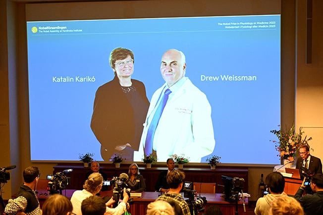 image Hungarian and US scientists win medicine Nobel for COVID vaccine discoveries