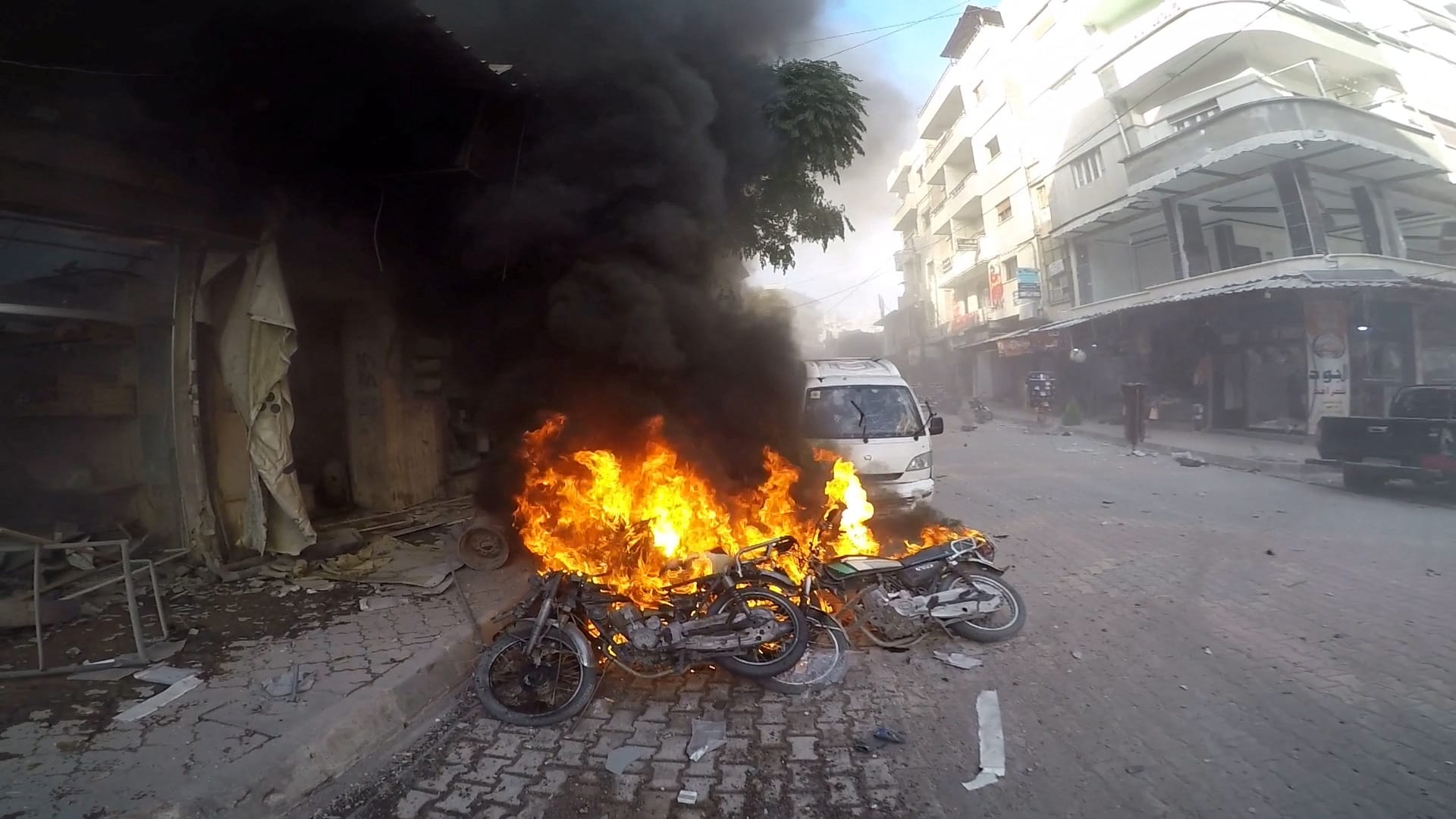 image Drones strike Syria&#8217;s Hama after deadly attacks on Idlib -army and rescuers