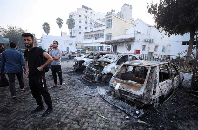 image Missile fired from Gaza caused hospital blast, Britain&#8217;s Sunak says