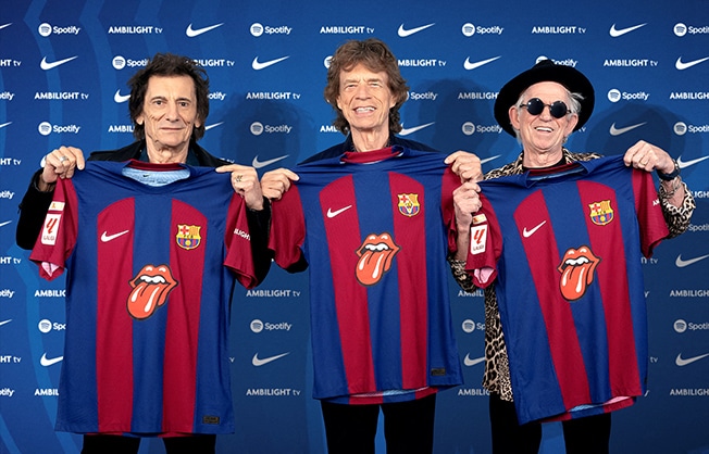 image Barcelona get ready to rock with Rolling Stones logo on shirt for Clasico