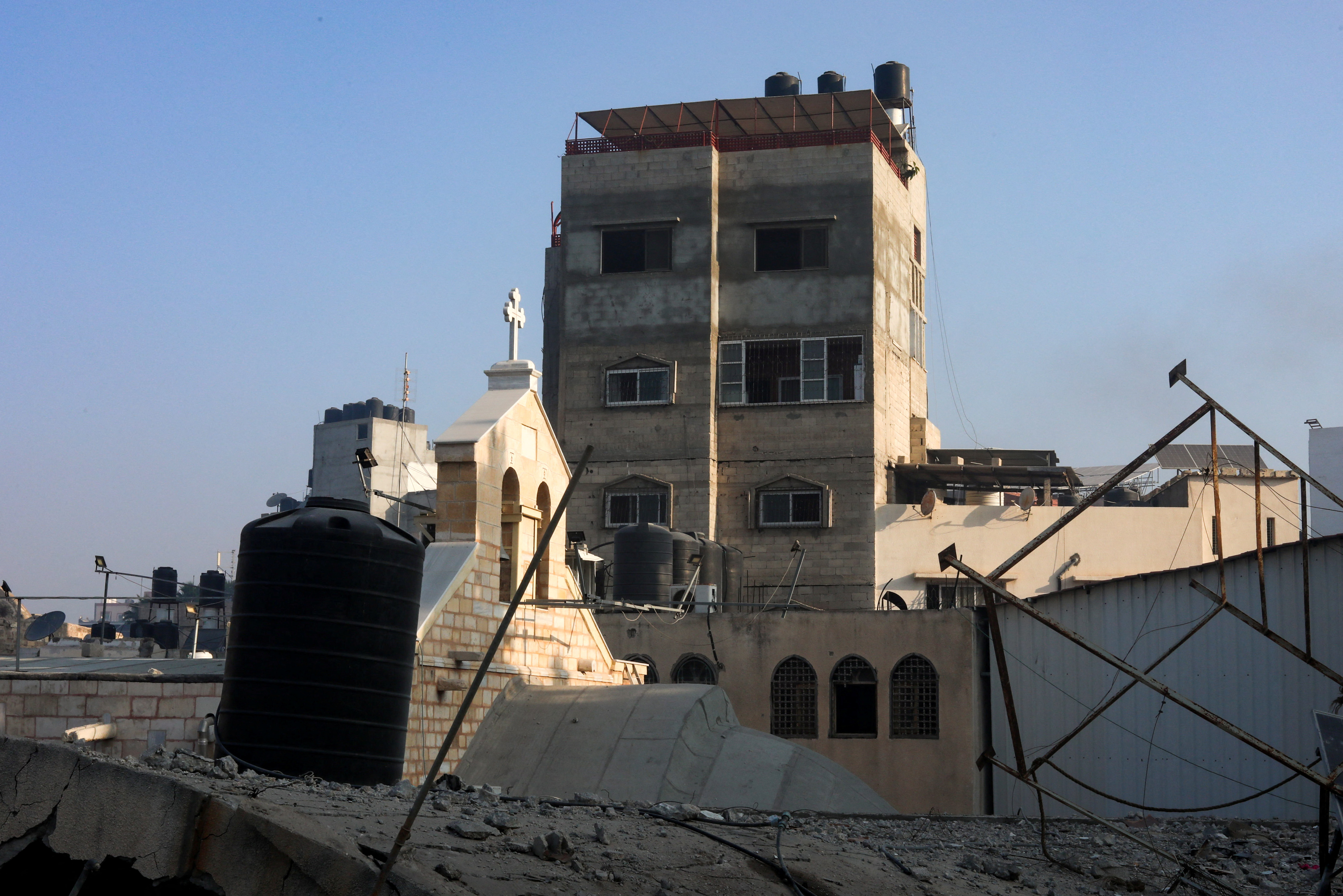 image Orthodox church says it was hit by Israeli air strike in Gaza