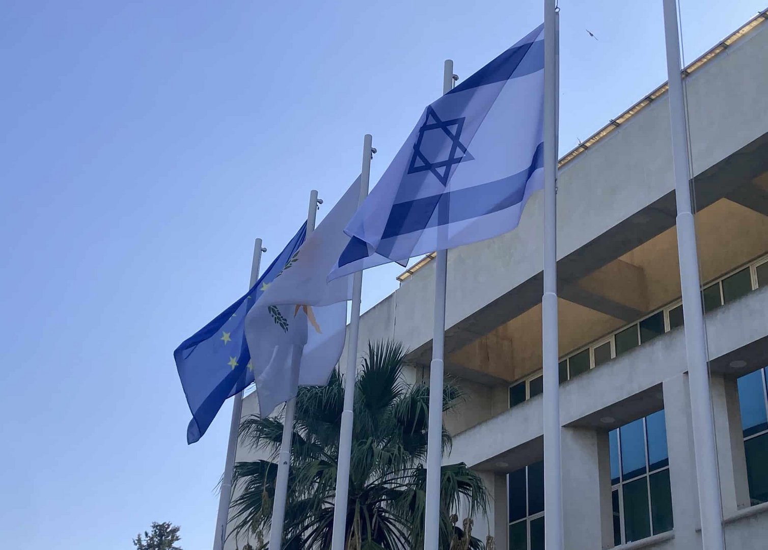 image Cyprus foreign ministry flies Israeli flag