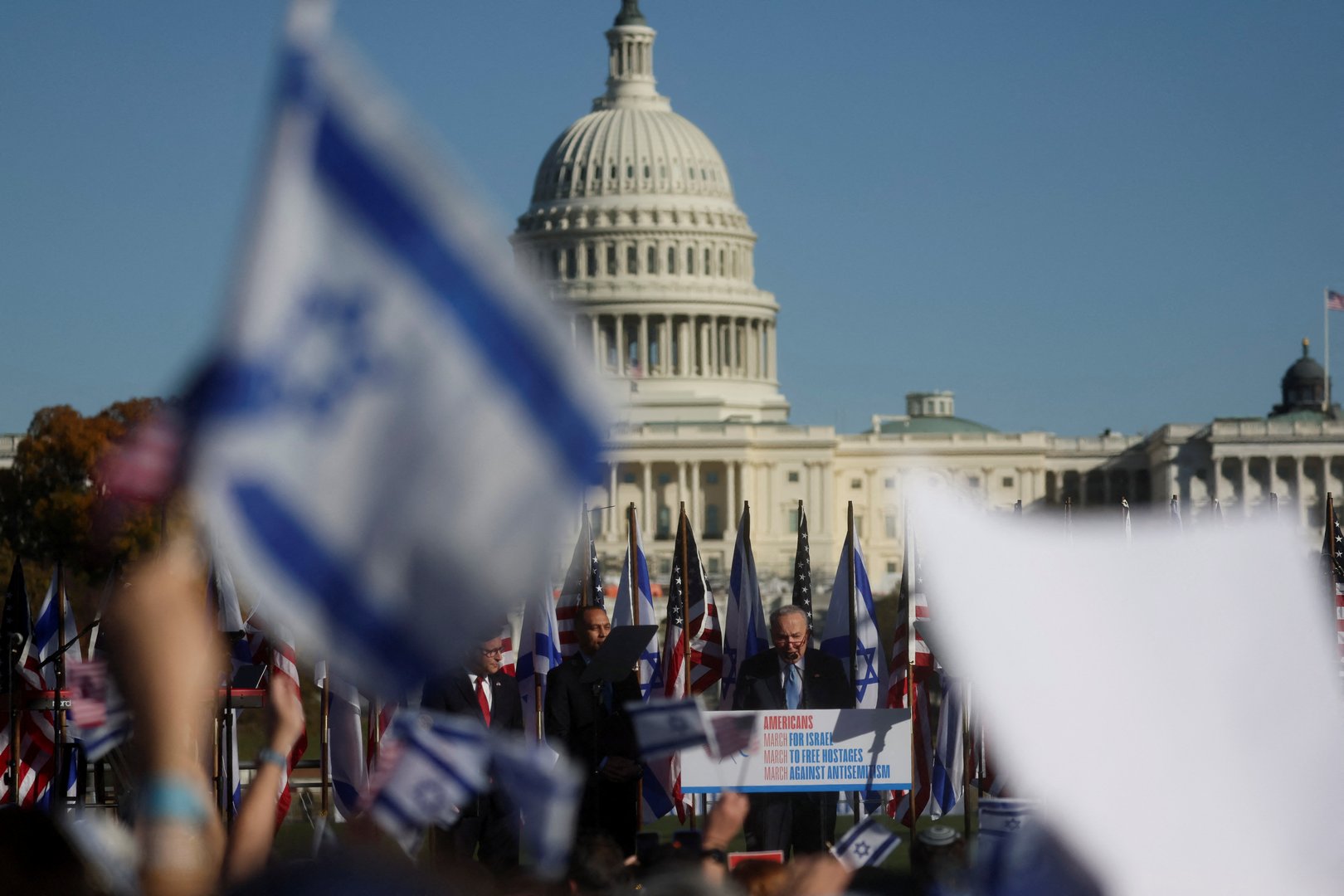 image Demonstrators in Washington back Israel, denounce antisemitism