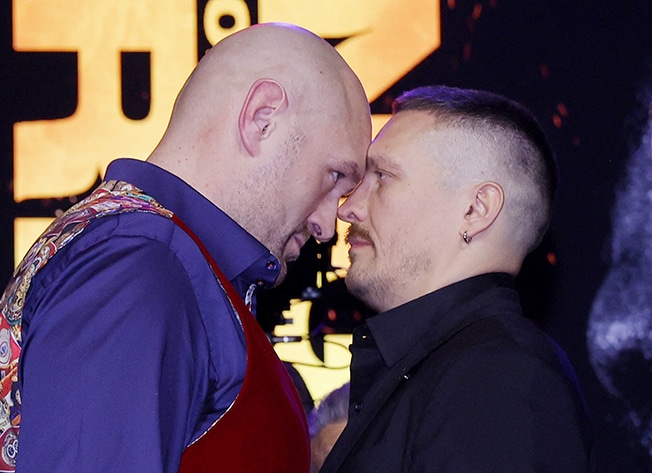 image ‘Sausage, ugly little man, rabbit’: Fury and Usyk separated at face-off