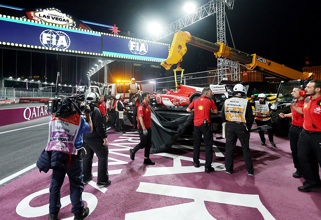 image Ferrari fastest in Las Vegas after drain damage drama