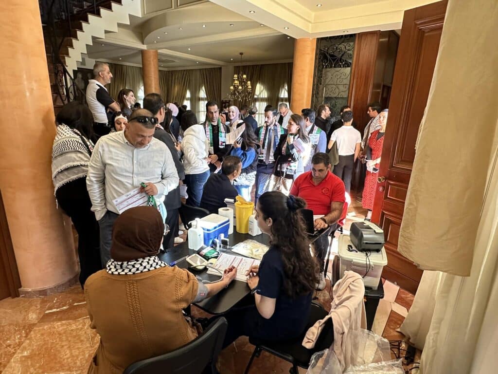 palestinian blood drive, Israel-Gaza, blood donation, Palestinian embassy