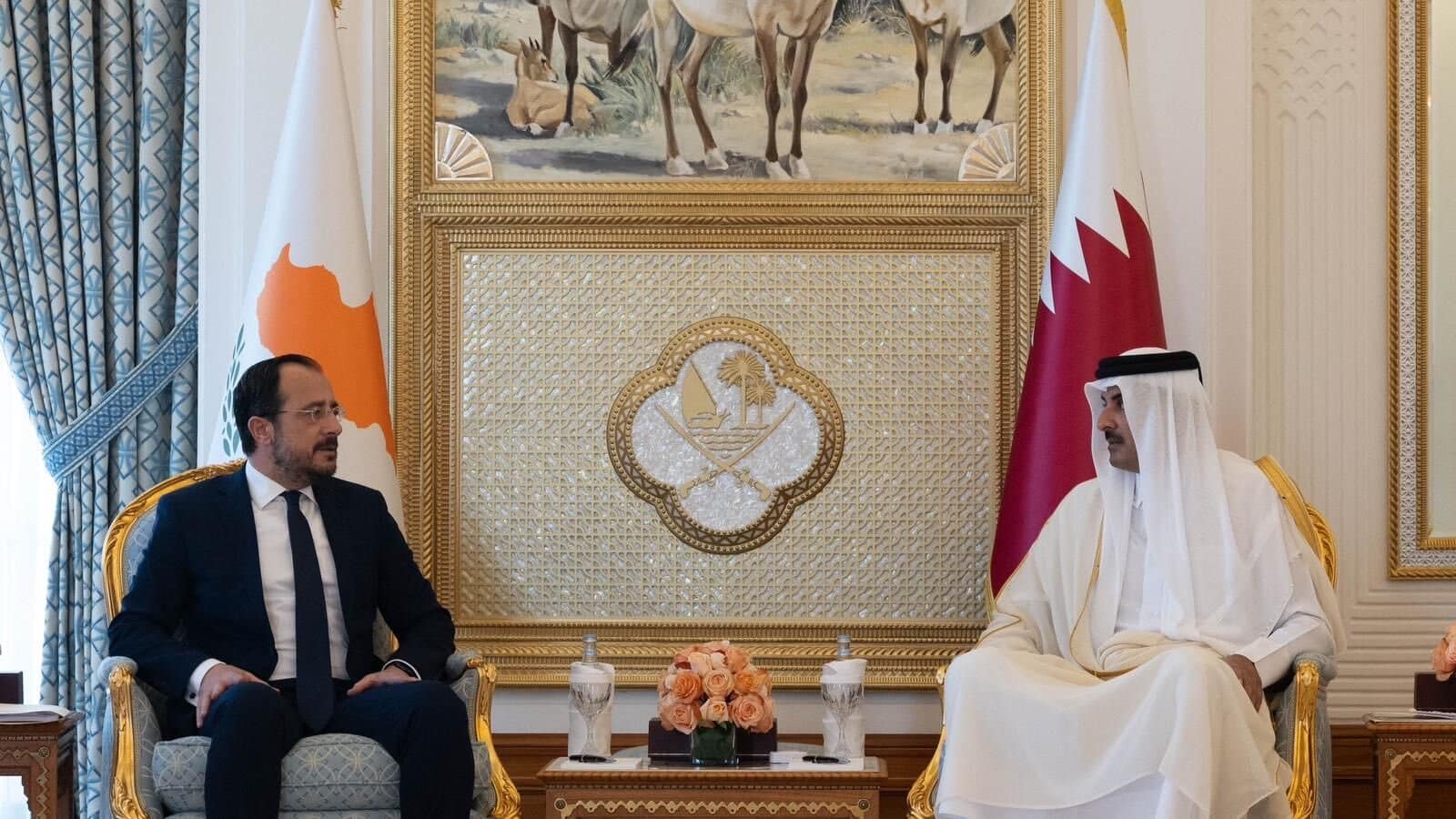 image Christodoulides meets with Emir of Qatar (Updated)