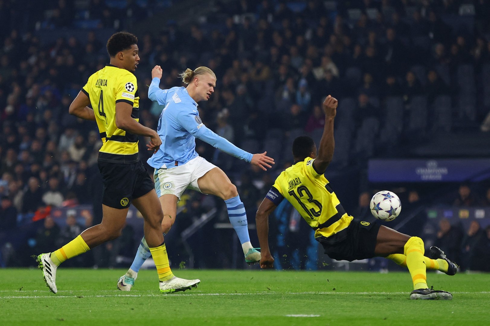 image Haaland scores twice as Man City clinch Champions League last 16 place