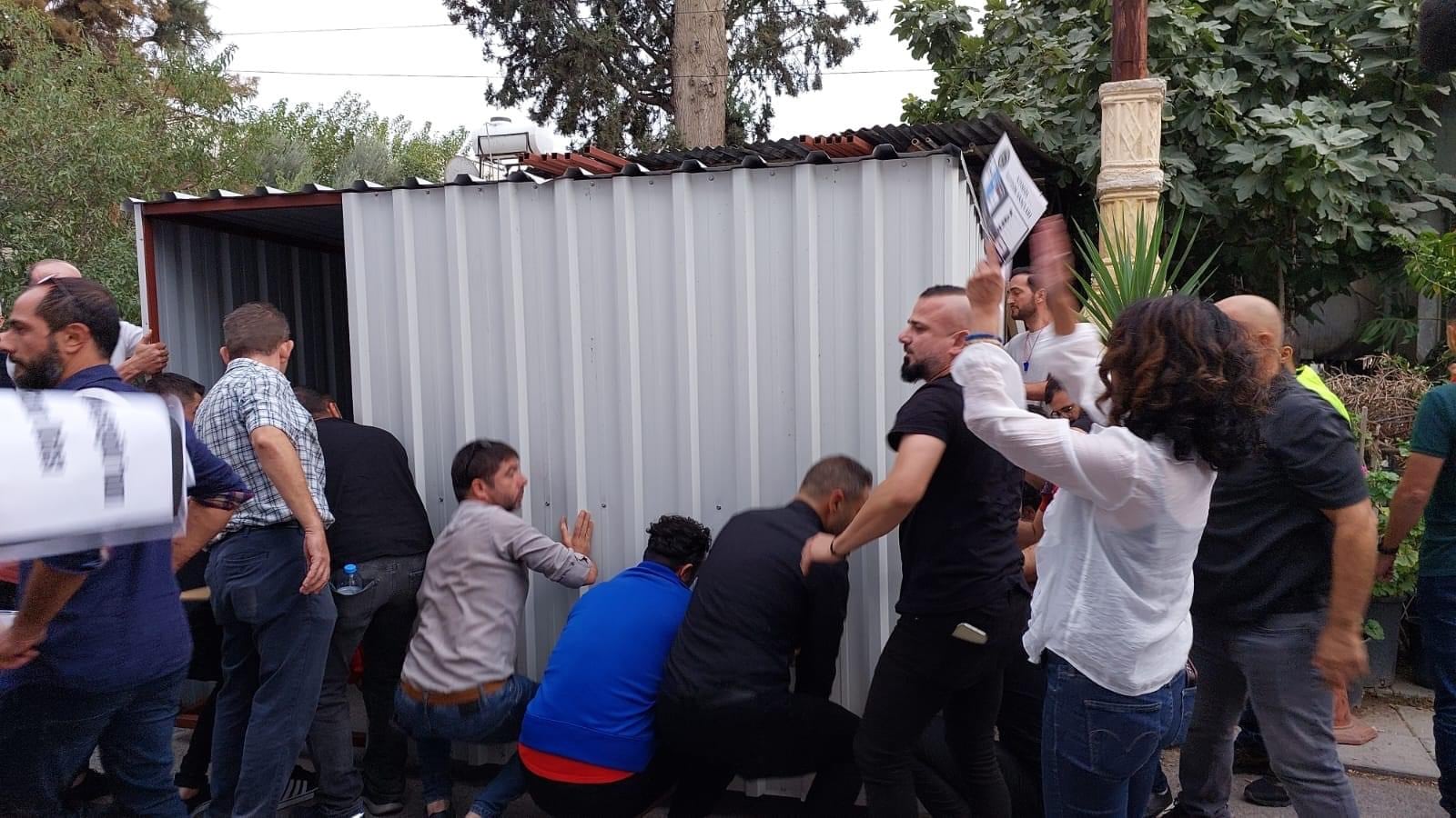 image Turkish Cypriot teachers protest in front of ‘parliament’ and ‘ministry’