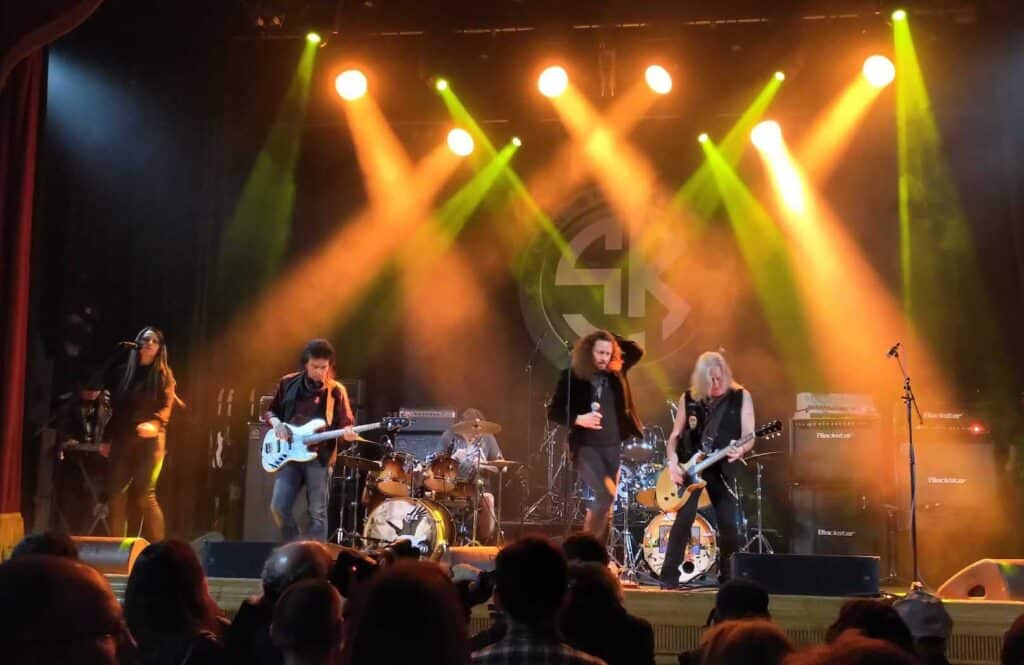 profile on stage with bucket's rebel heart