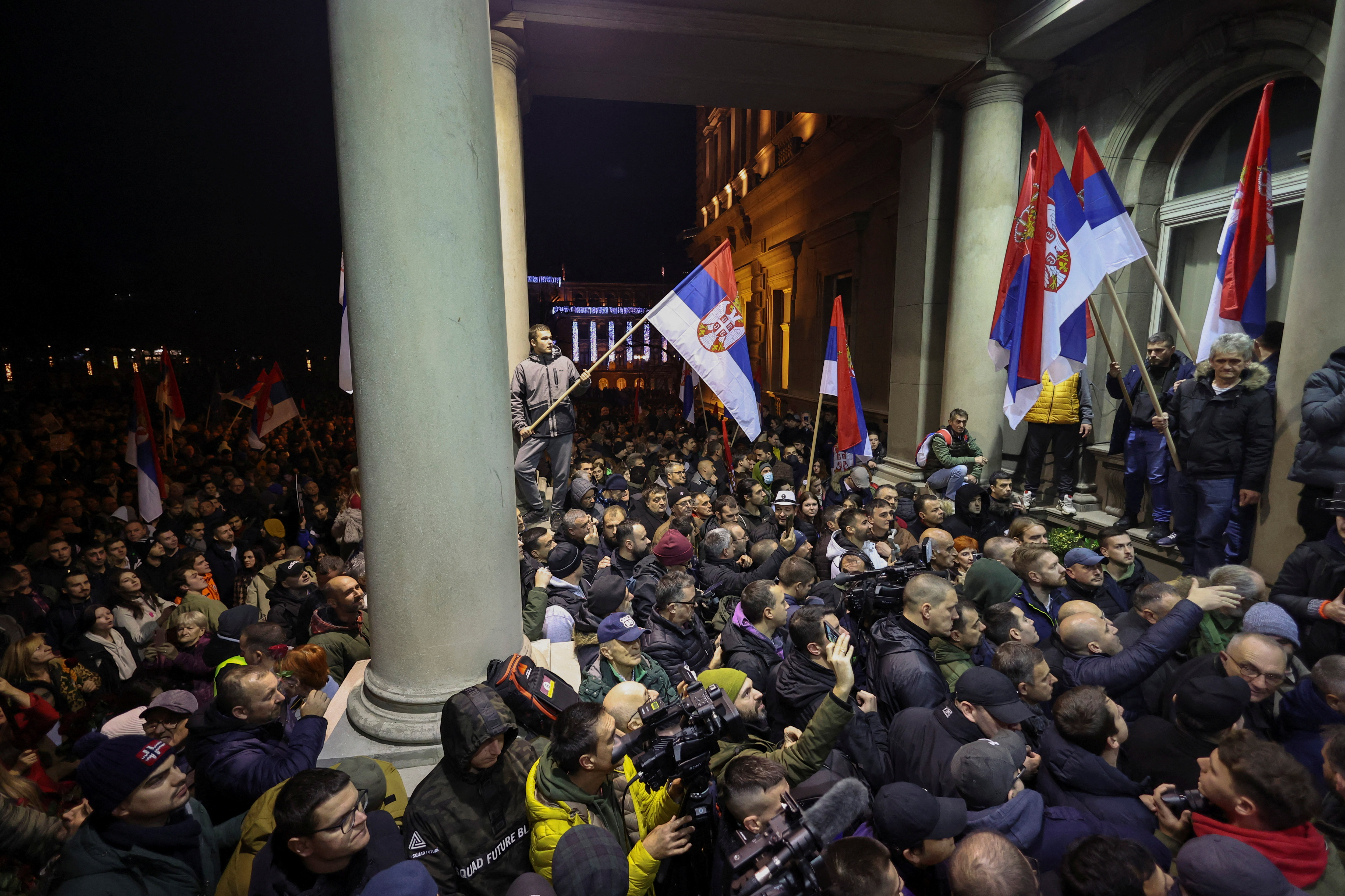 image Eight police injured, 38 detained in Serb opposition protest over election (Updated)