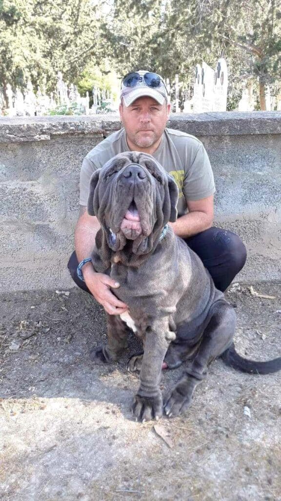 graham and jabba, one of his own dogs