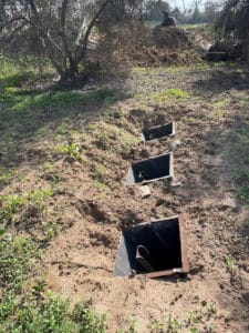 idf handout image shows rocket launchers that the israeli military says it discovered near a unrwa school in the area of bureij in the gaza strip