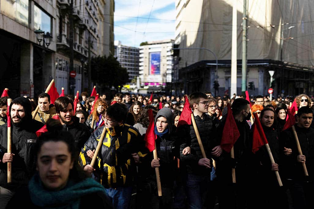 image Greek students protest government plan for private universities