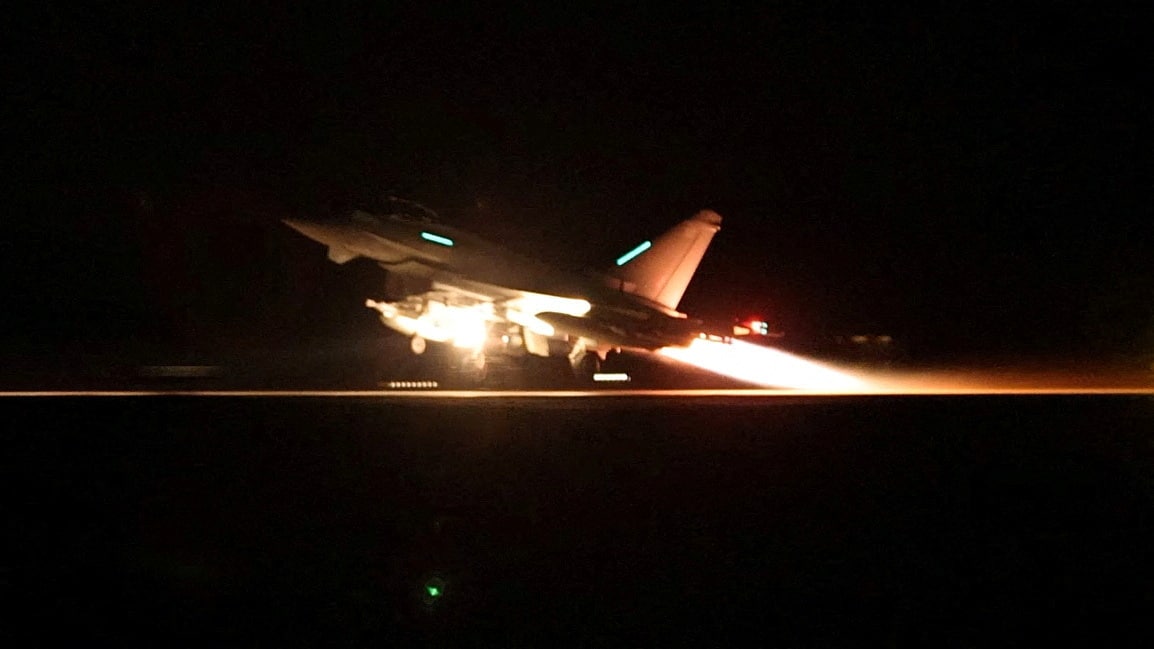 image Protest over reported use of British bases in Yemen strikes