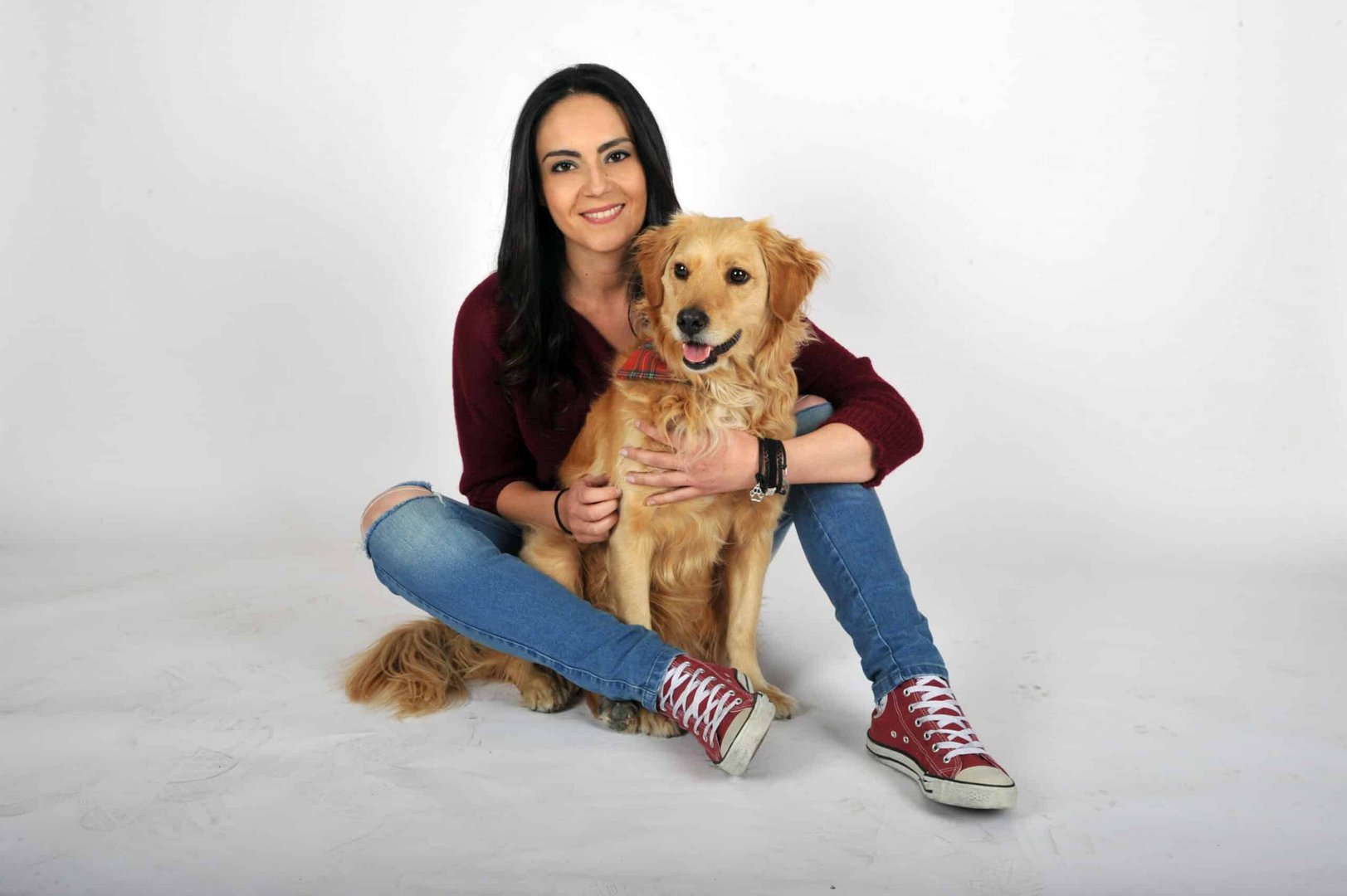christina and her rescue dog, leo now photo by marios andreou