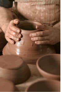 pottery in villages of fini, kornos