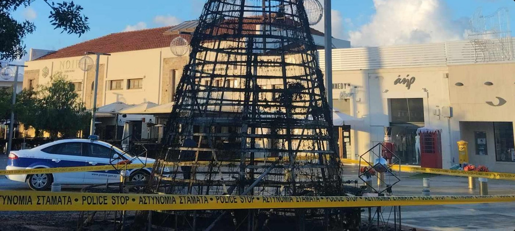 image Paphos man arrested for setting fire to town’s Christmas tree