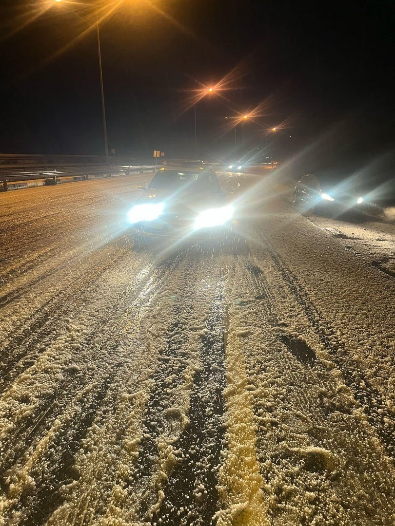 image North police close motorway after hailstorm