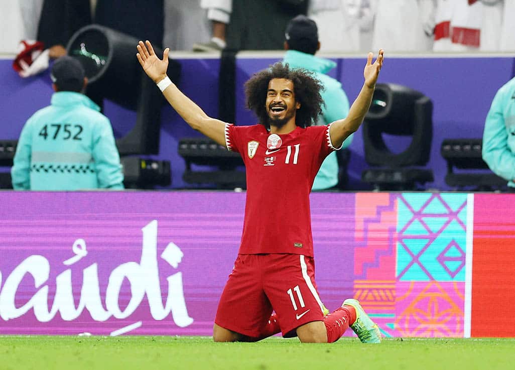 image Qatar retain Asian Cup thanks to Afif&#8217;s penalty hat-trick