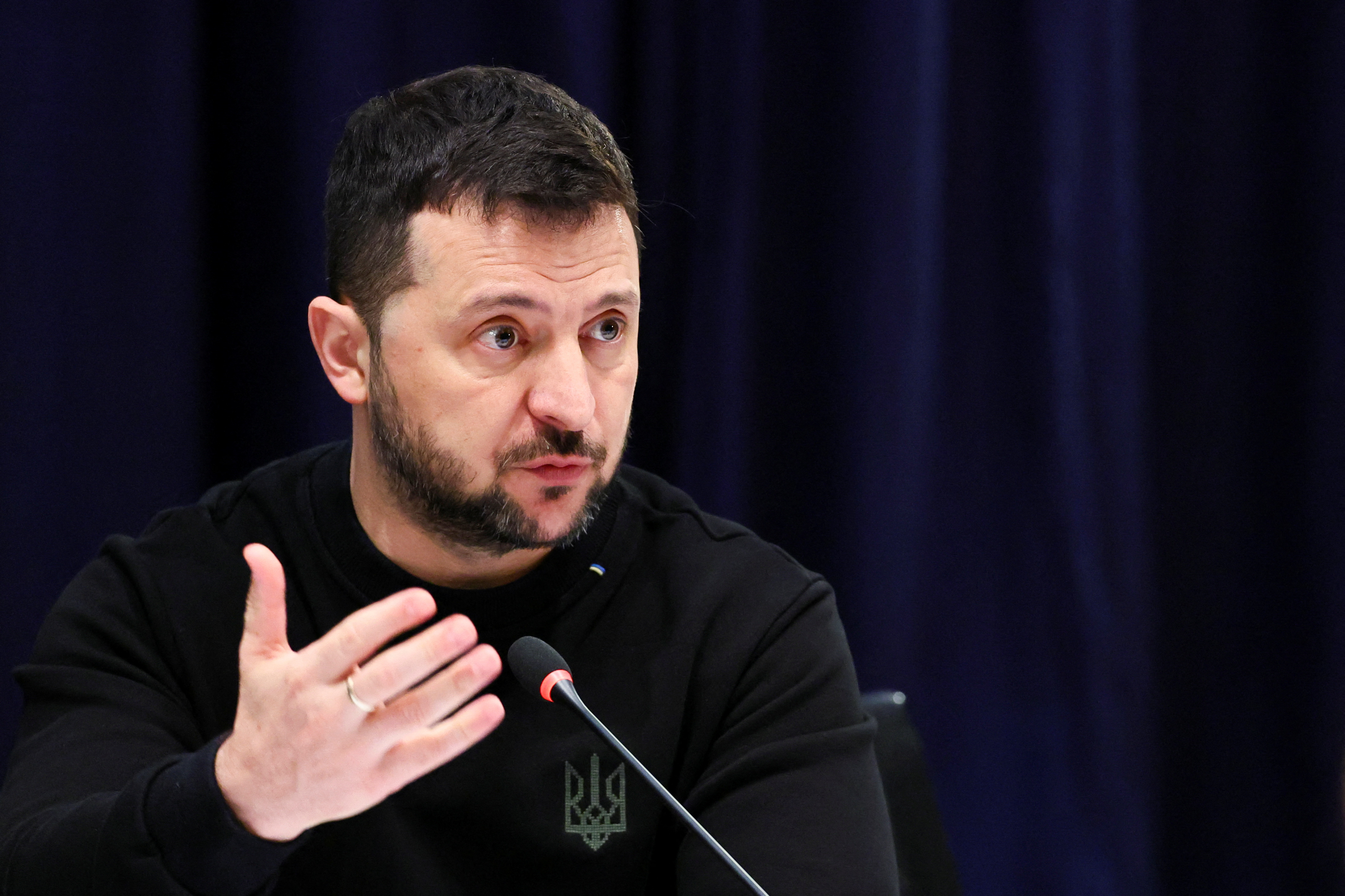 image Zelenskiy urges leaders to end arms shortage that is helping Putin