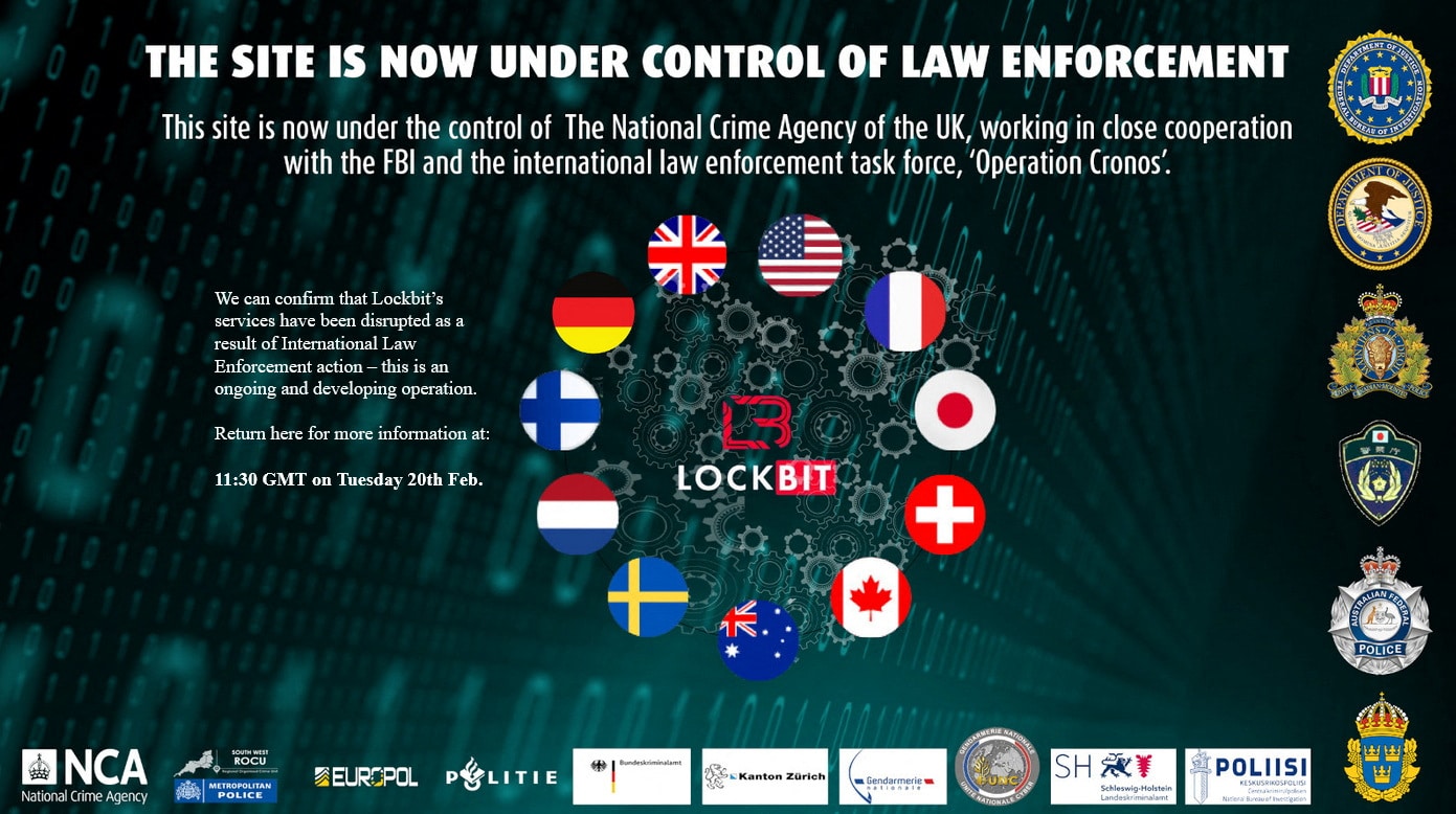 image Lockbit, hacker group&#8217;s site, disrupted by Britain, US and EU
