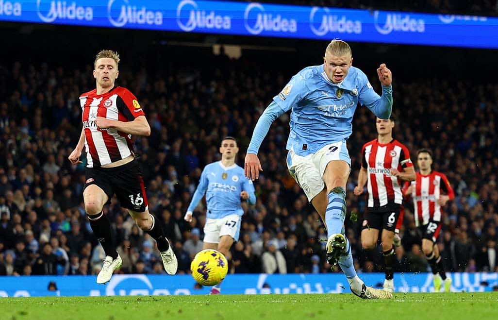 image Haaland goal puts City within a point of Liverpool