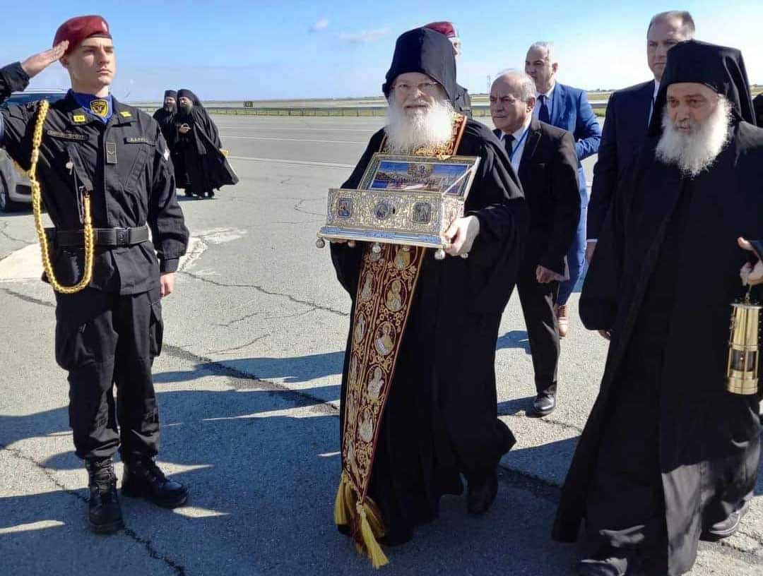 image Holy relic arrives in Cyprus amid fanfare
