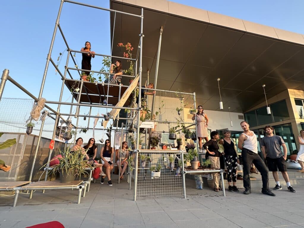 back page agora installation on the spel rooftop