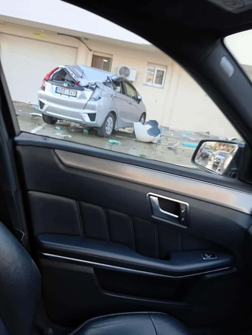 limassol storm, damaged car, tornado
