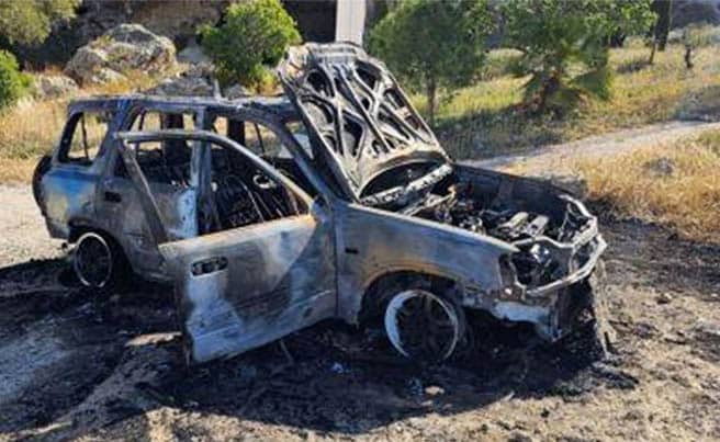 image Paphos police investigating car fire