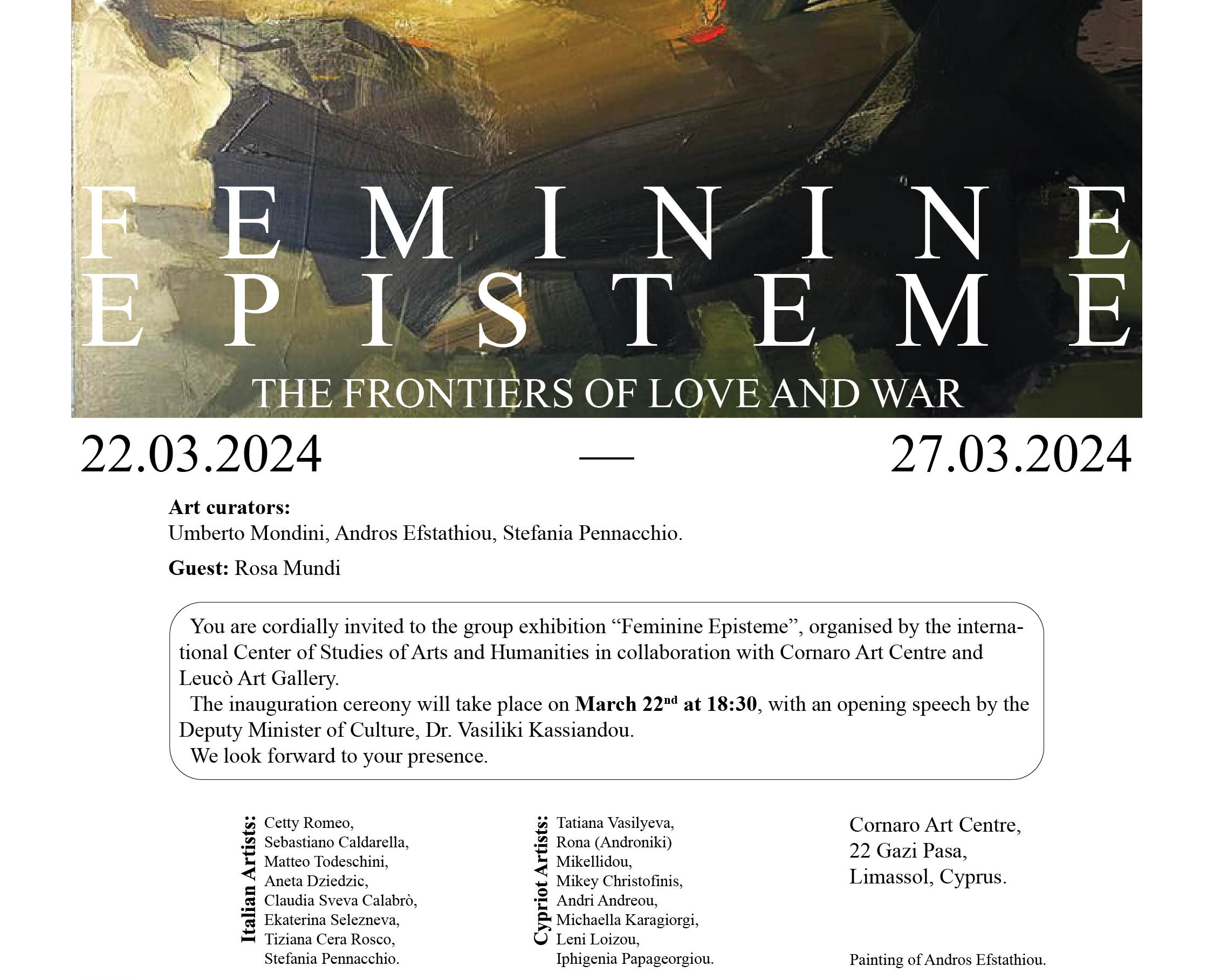 image Feminine Episteme: Exhibition on women&#8217;s role in love and war