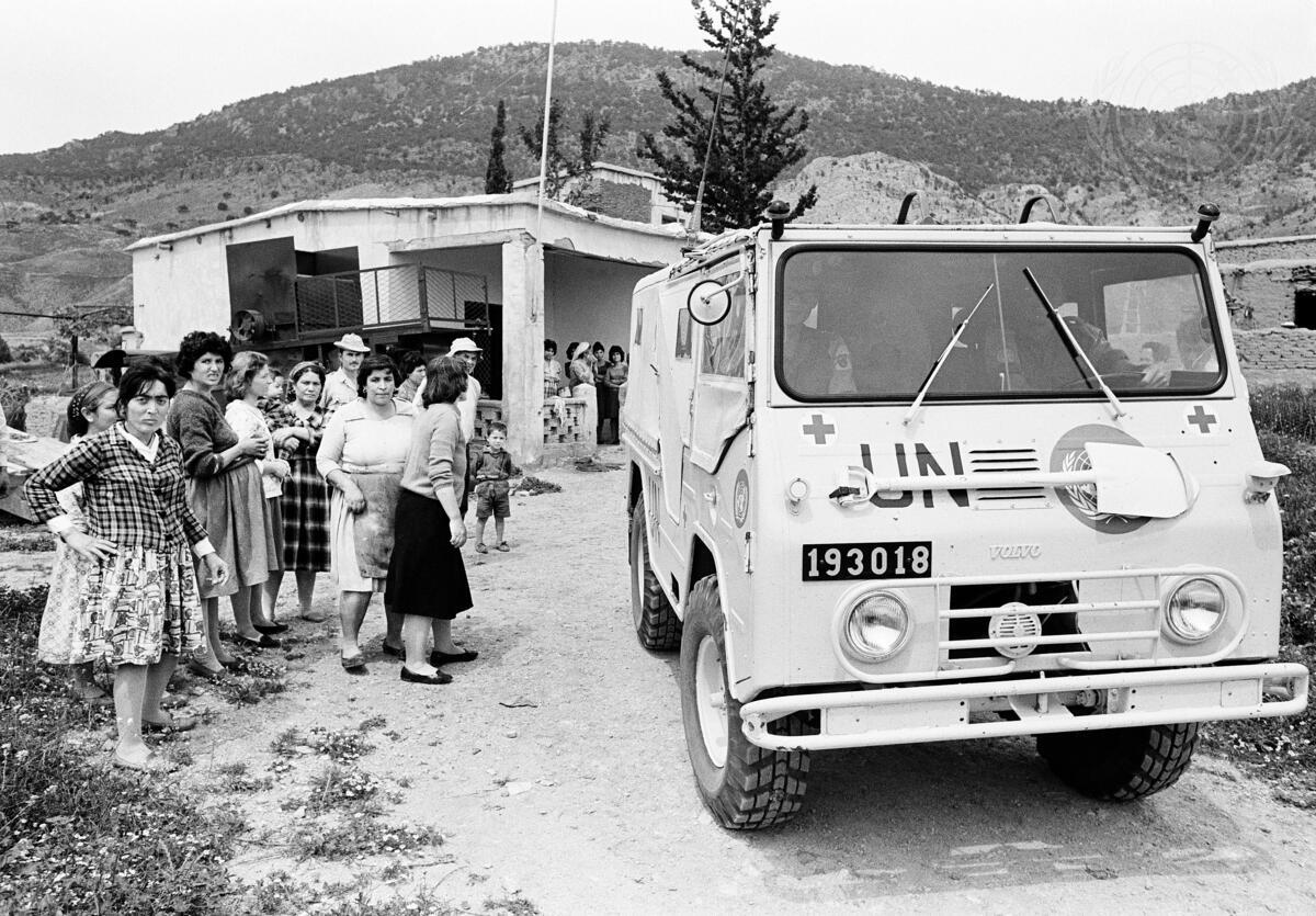 feature tom a turkish cypriot patient being carried by unficyp ambulance to the turkish general hospital in nicosia in 1965