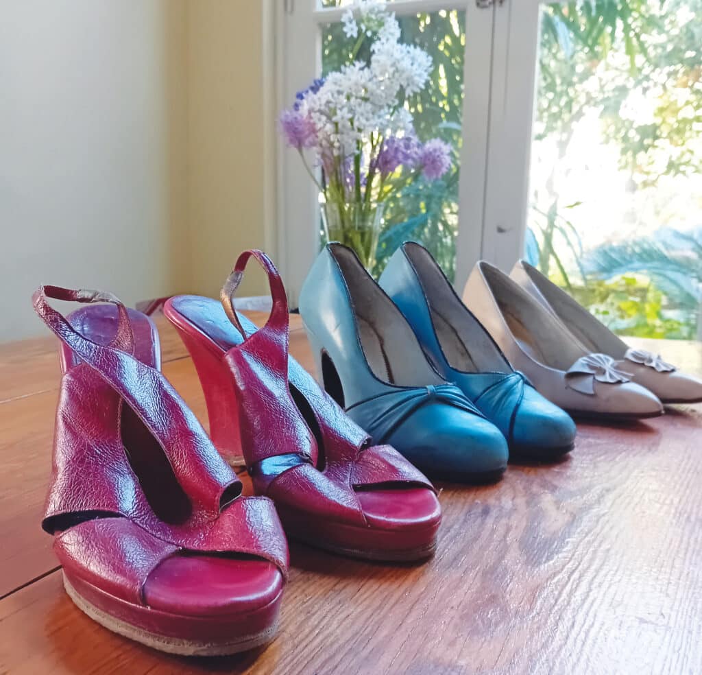 feature grace the two pairs on the right were handmade by andreas in the 1960s. the pair on the left were dropped off repair in the 1970s