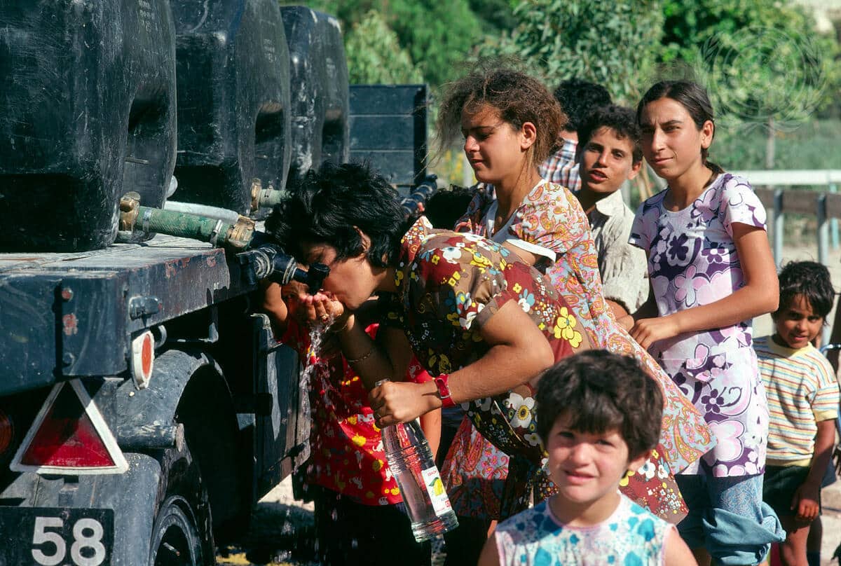 feature tom turkish cypriot refugees at the tent village happy valley in episkopi in 1974