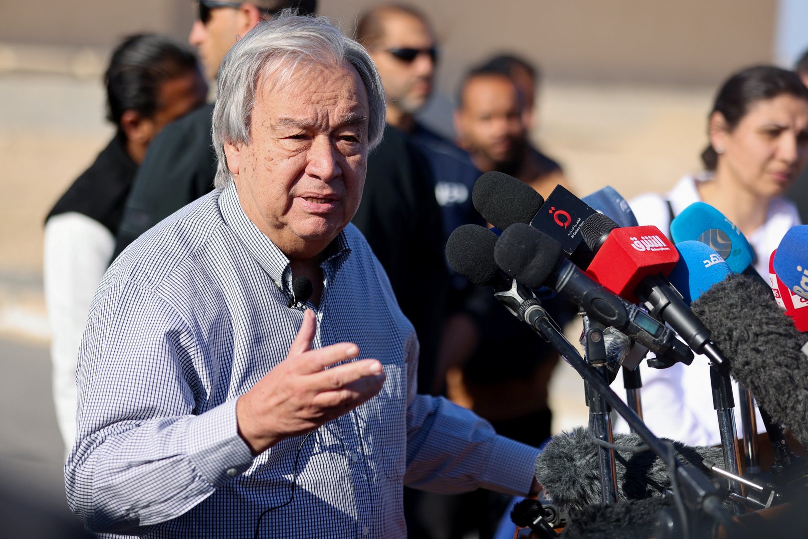 image Only effective way to ramp up Gaza aid is by road, Guterres says