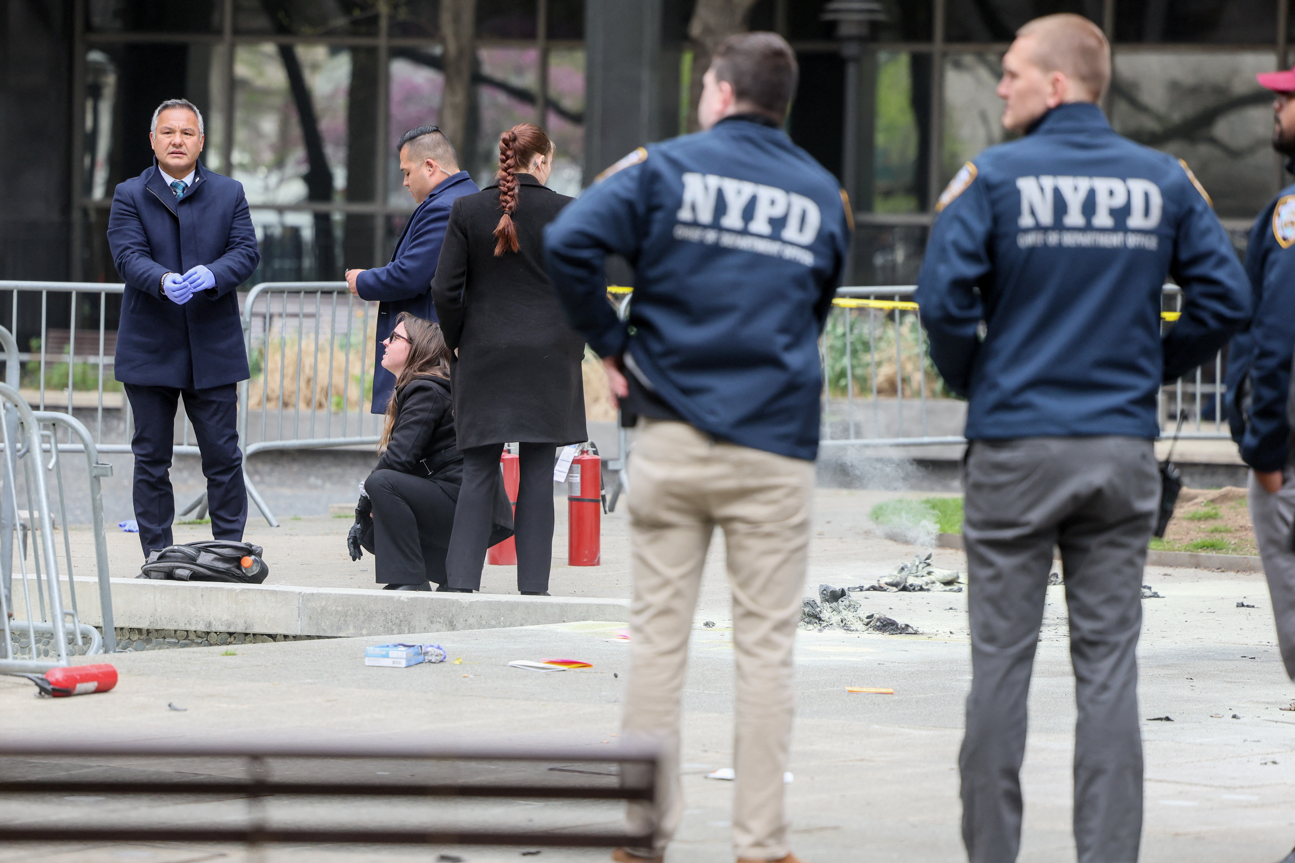 image Man sets self on fire outside New York court where Trump trial underway (updated)