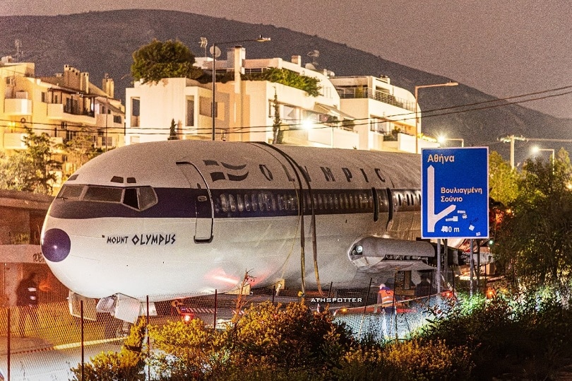 Olympic Airways Boeing 727 displayed at Vouliagmenis Ave